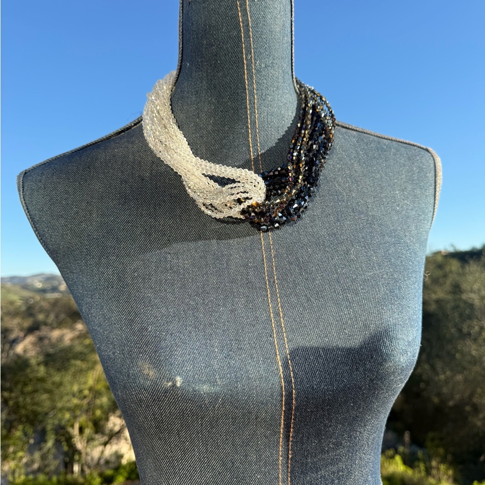 925 multi-strand  crystal necklace